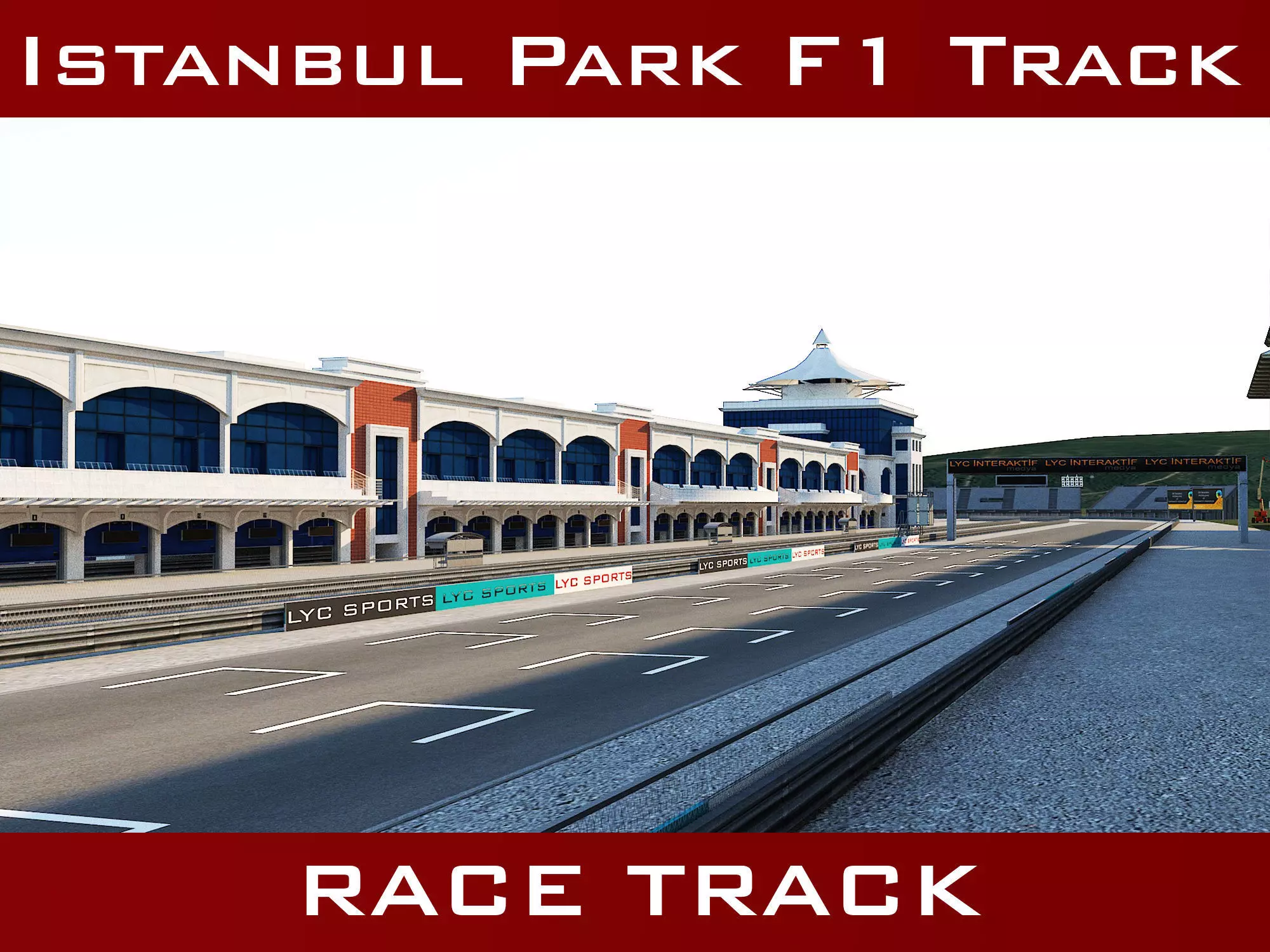 Istanbul Park Formula F1 Racing Circuit Track Model Low-poly 3D model_0