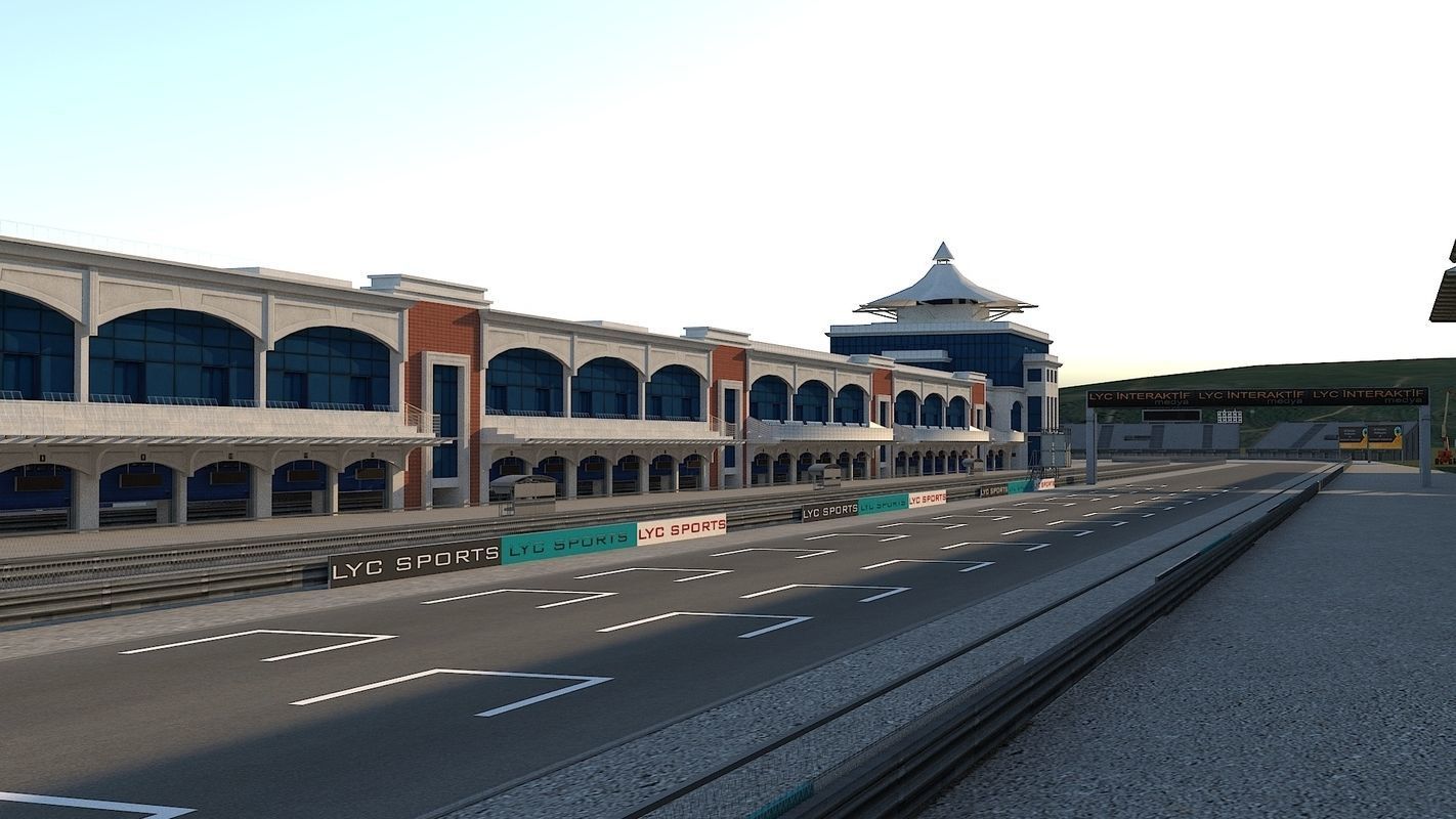 Istanbul Park Formula F1 Racing Circuit Track Model Low-poly 3D model_7