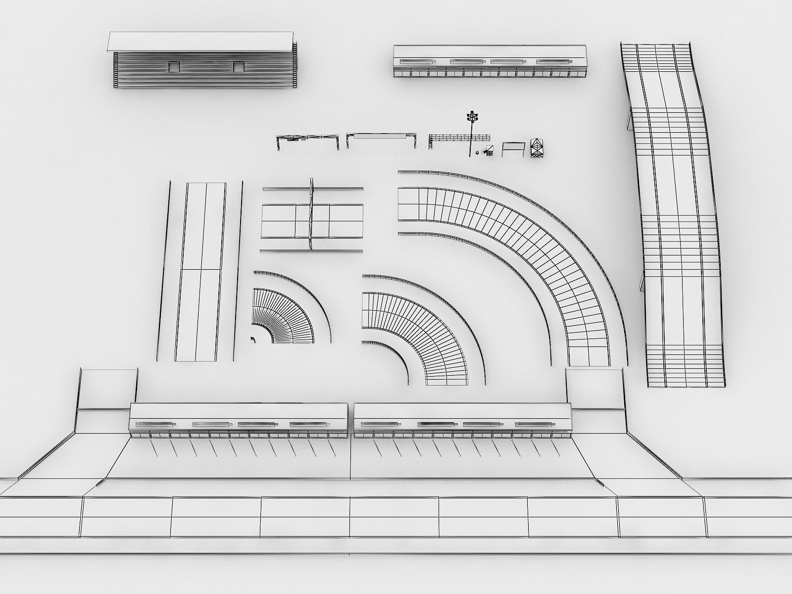 Race Track Modular Kit for Game and Big Projects unitypackage Low-poly 3D model_25