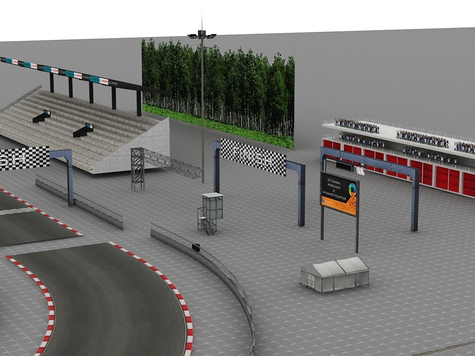 Race Track Modular Kit for Game and Big Projects unitypackage Low-poly 3D model_27