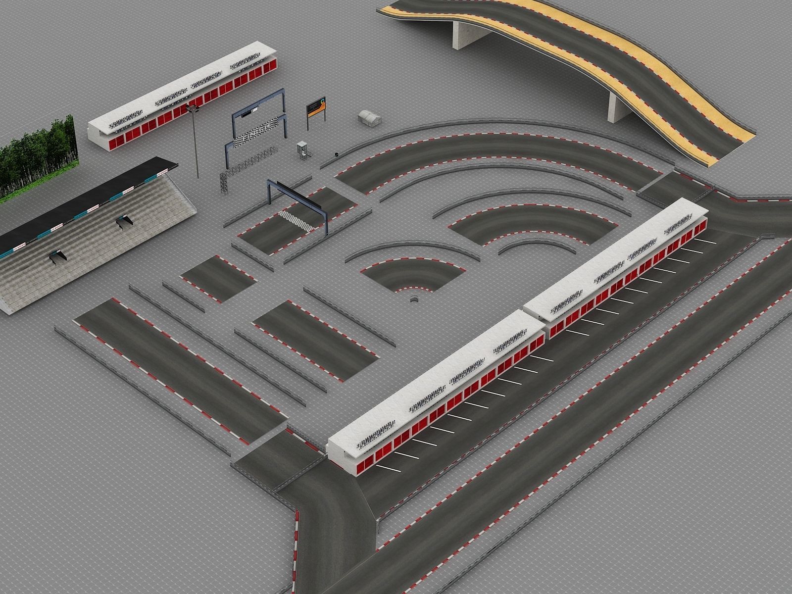 Race Track Modular Kit for Game and Big Projects unitypackage Low-poly 3D model_26