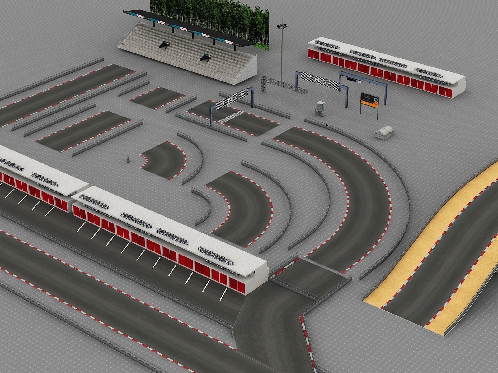 Race Track Modular Kit for Game and Big Projects unitypackage Low-poly 3D model_22