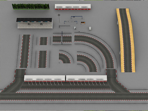 Race Track Modular Kit for Game and Big Projects unitypackage Low-poly 3D model_14