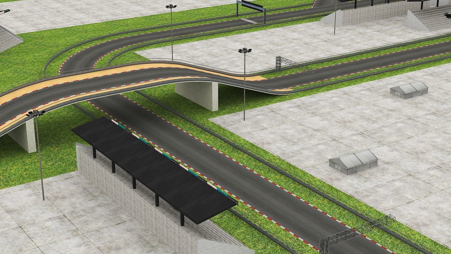 Race Track Modular Kit for Game and Big Projects unitypackage Low-poly 3D model_1