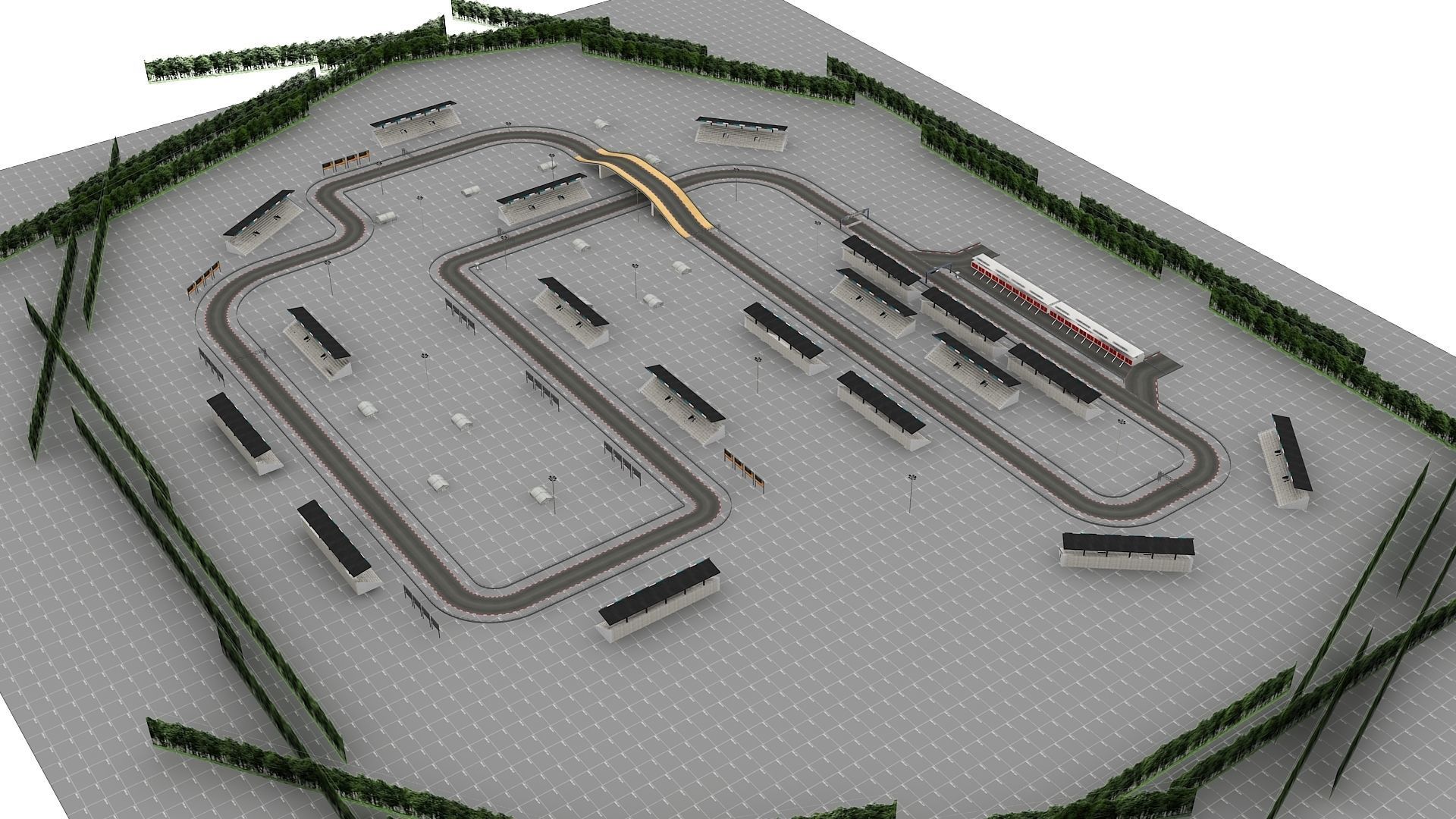 Race Track Modular Kit for Game and Big Projects unitypackage Low-poly 3D model_8