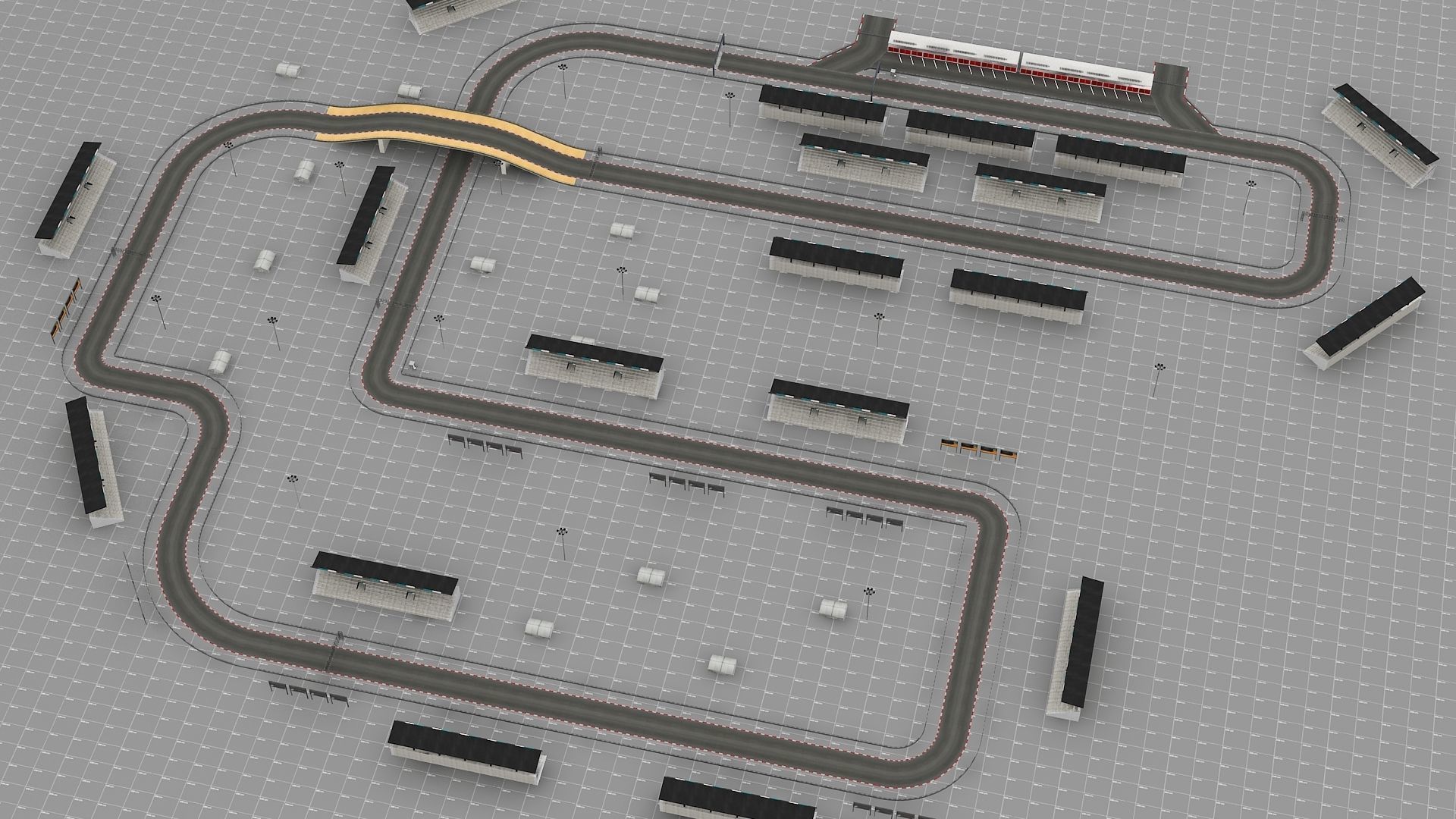Race Track Modular Kit for Game and Big Projects unitypackage Low-poly 3D model_17