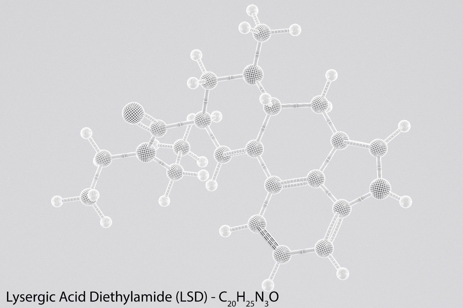 Drug LSD - Lysergic Acid Diethylamide - Molecule 3D model 3D model_3