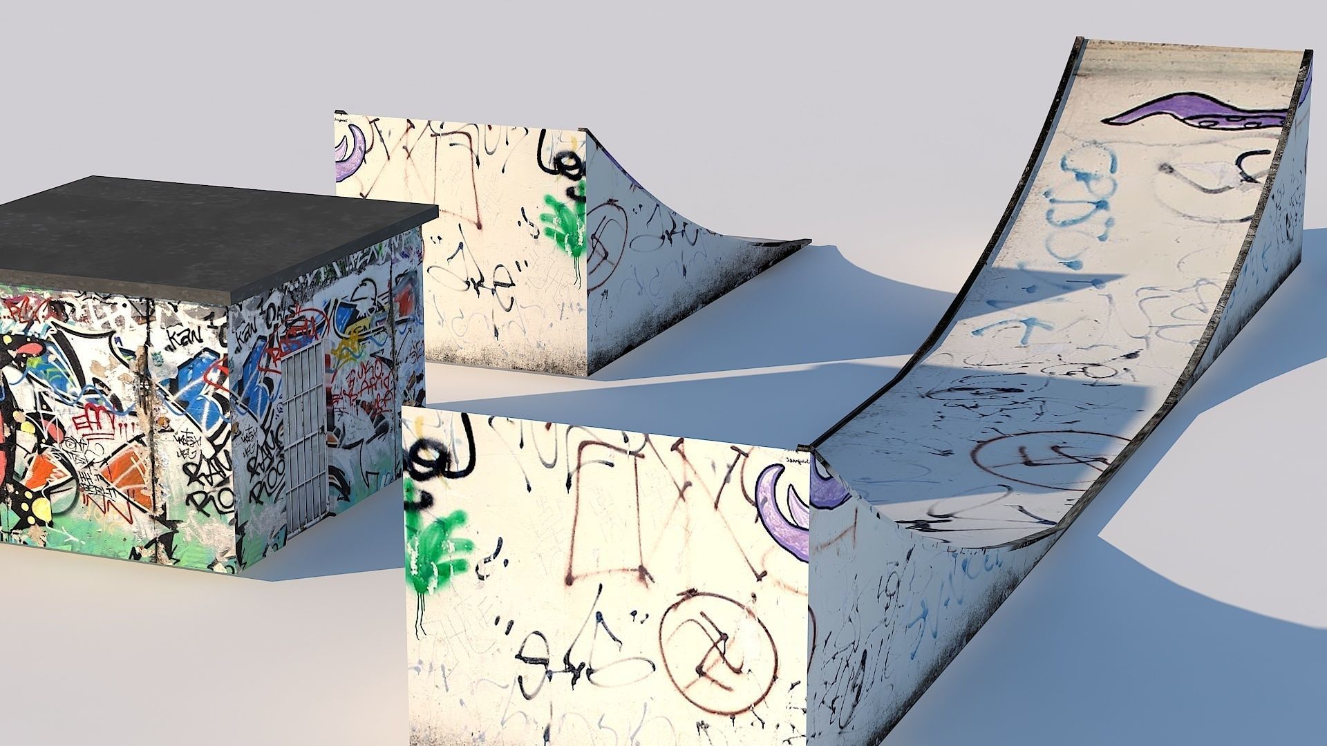 3D model Street Ramp and Stunt Equipment VR / AR / low-poly | CGTrader