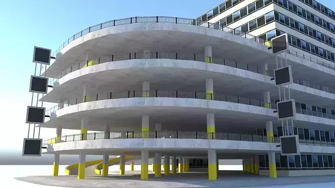 Inner City Multi-Storey Parking Lot Building