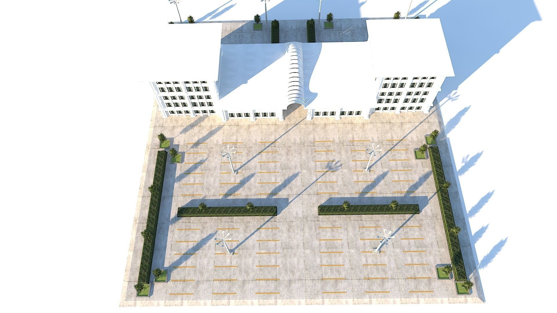 Old Type Column Official Building Low-poly 3D model_3