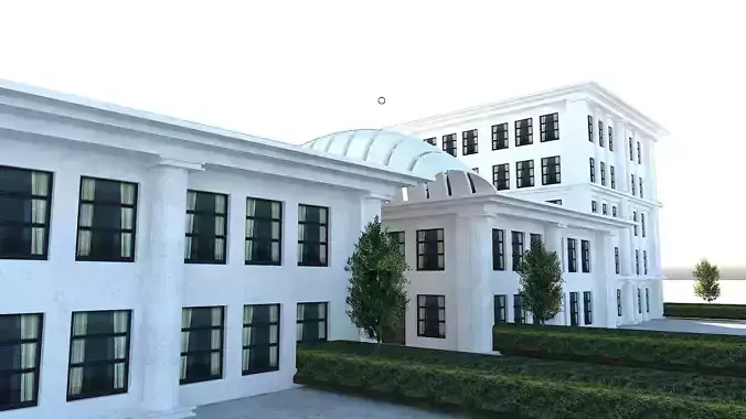 Old Type Column Official Building Low-poly 3D model