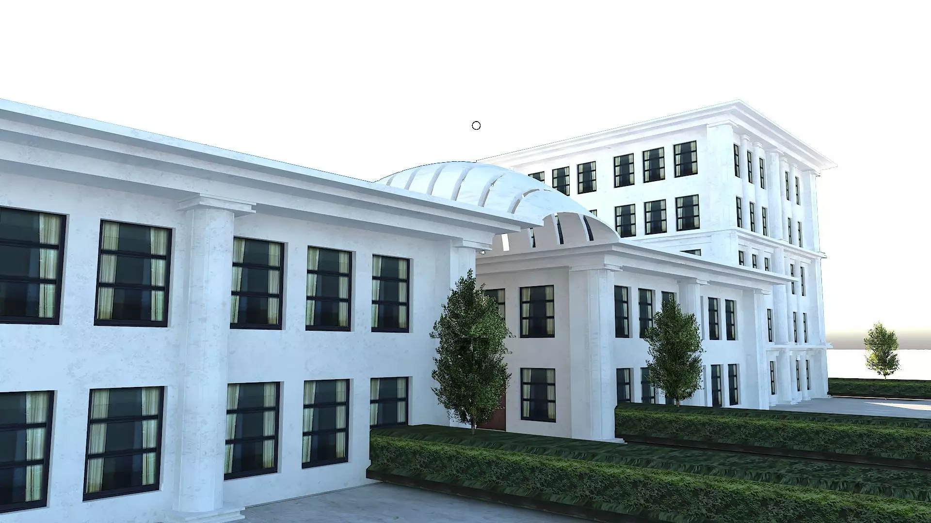 Old Type Column Official Building Low-poly 3D model_0