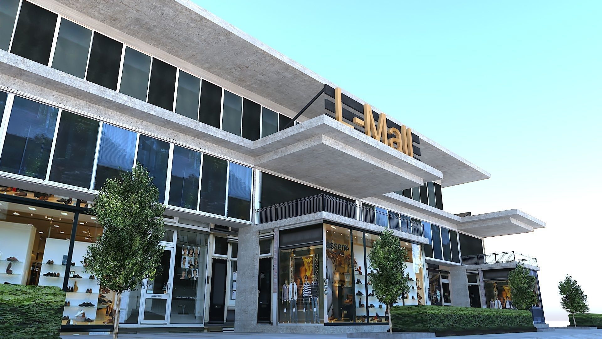 Simple and Effective Mall Shopping Store Building Low-poly 3D model_11