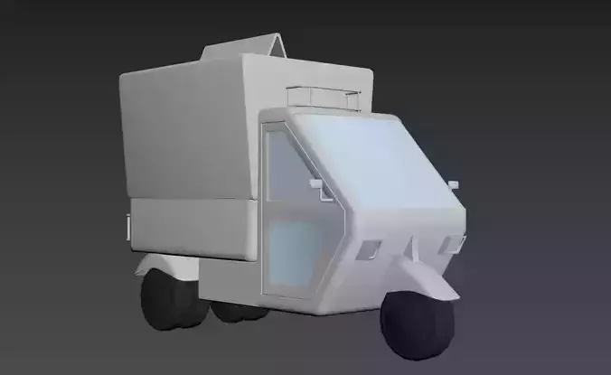 Tuk tuk 3D model ice cream truck
