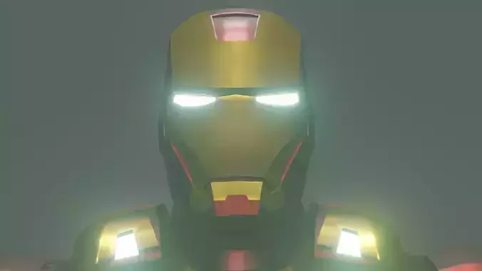 Avengers Iron Man Mark LXXXV suit 3D Model with Mjolnir