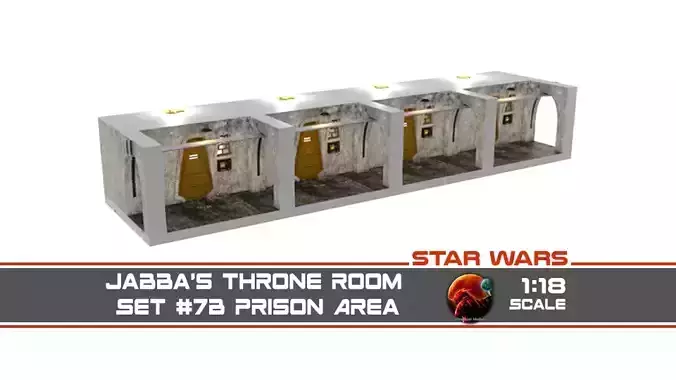 Jabbas Throne Room - Set 7B - Prison Area 1-18 scale Kenner 3D print model