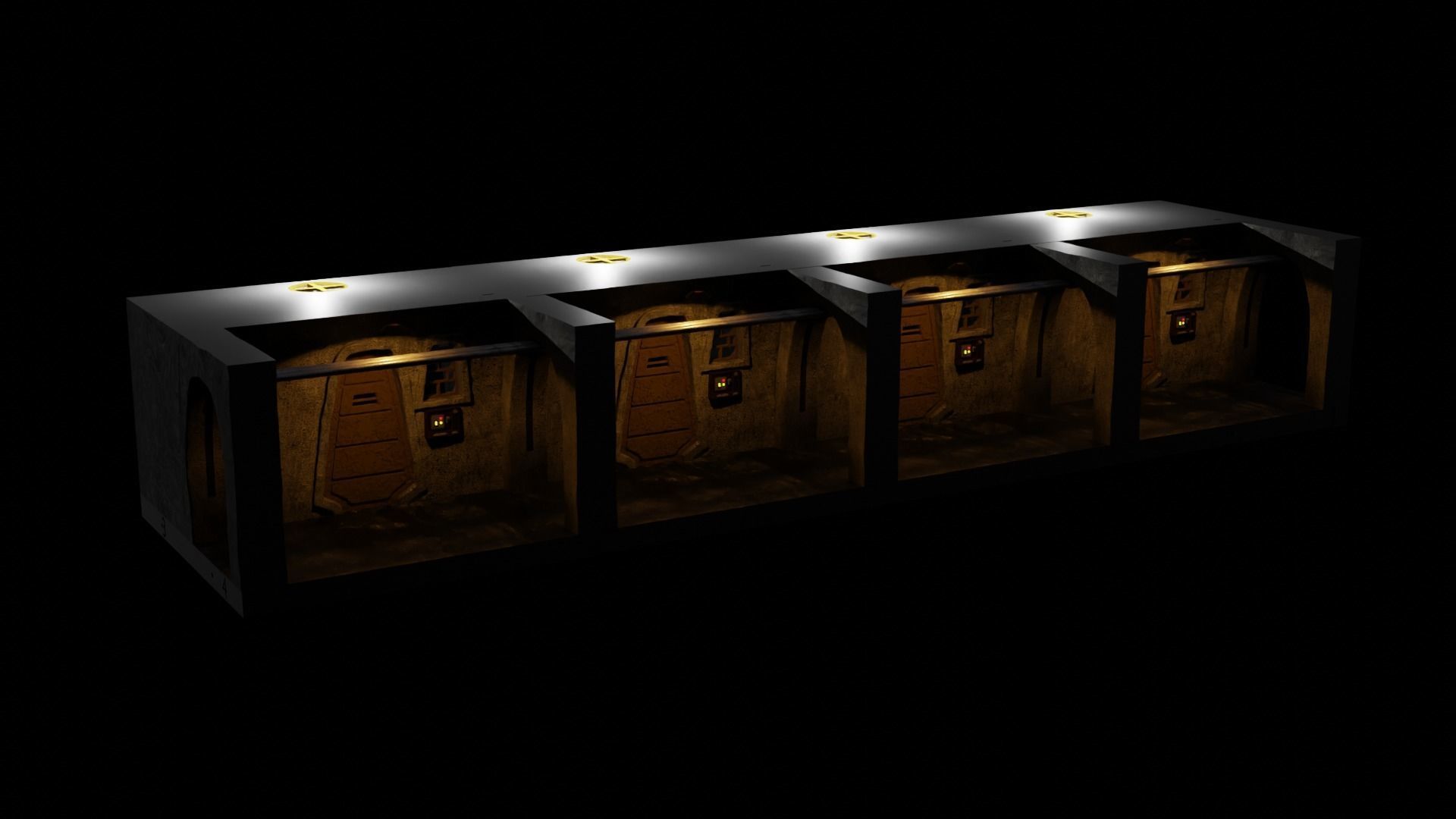 Jabbas Throne Room - Set 7B - Prison Area 1-18 scale Kenner 3D print model_7