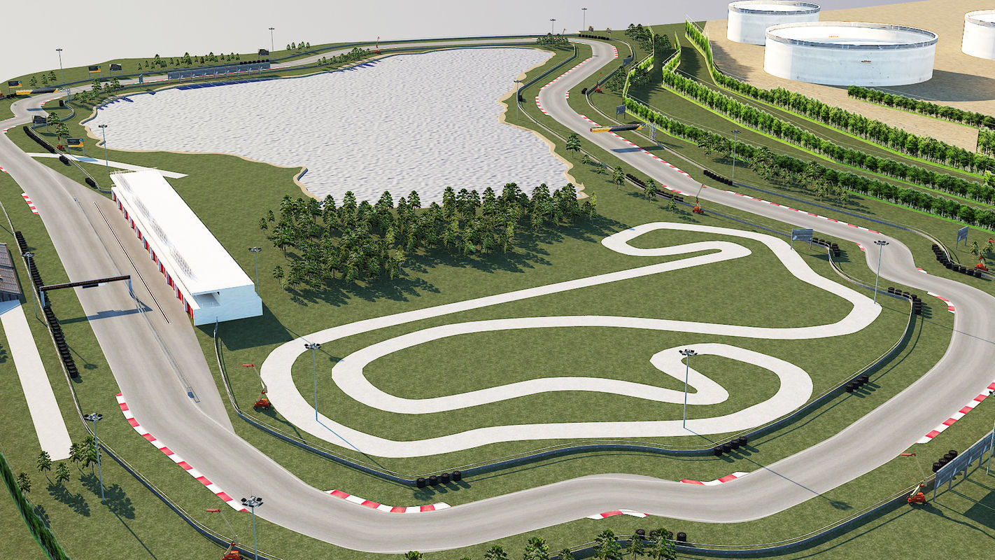 Korfez Race and F1 Track for Game and Projects Low-poly 3D model_7