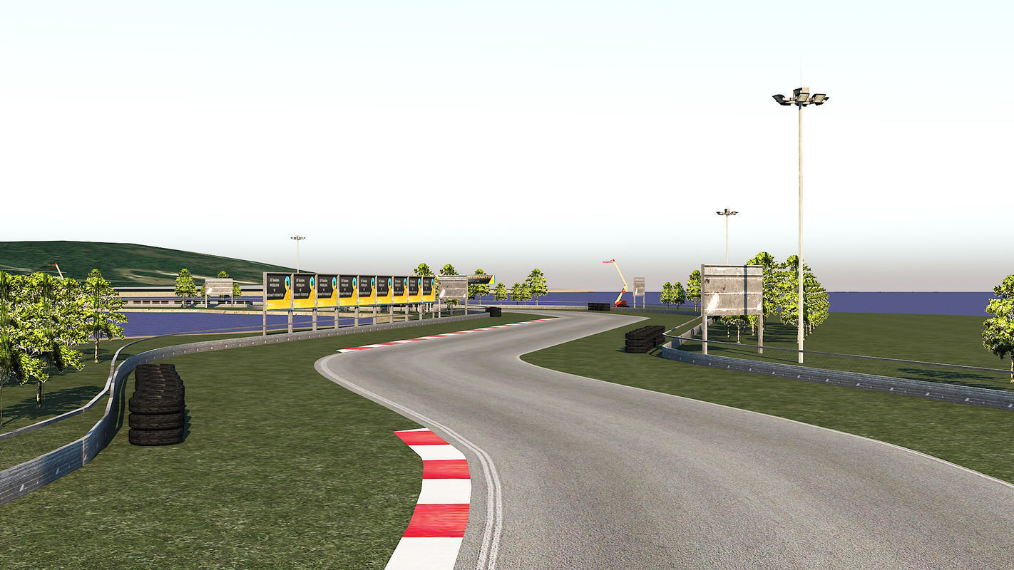 Korfez Race and F1 Track for Game and Projects Low-poly 3D model_3