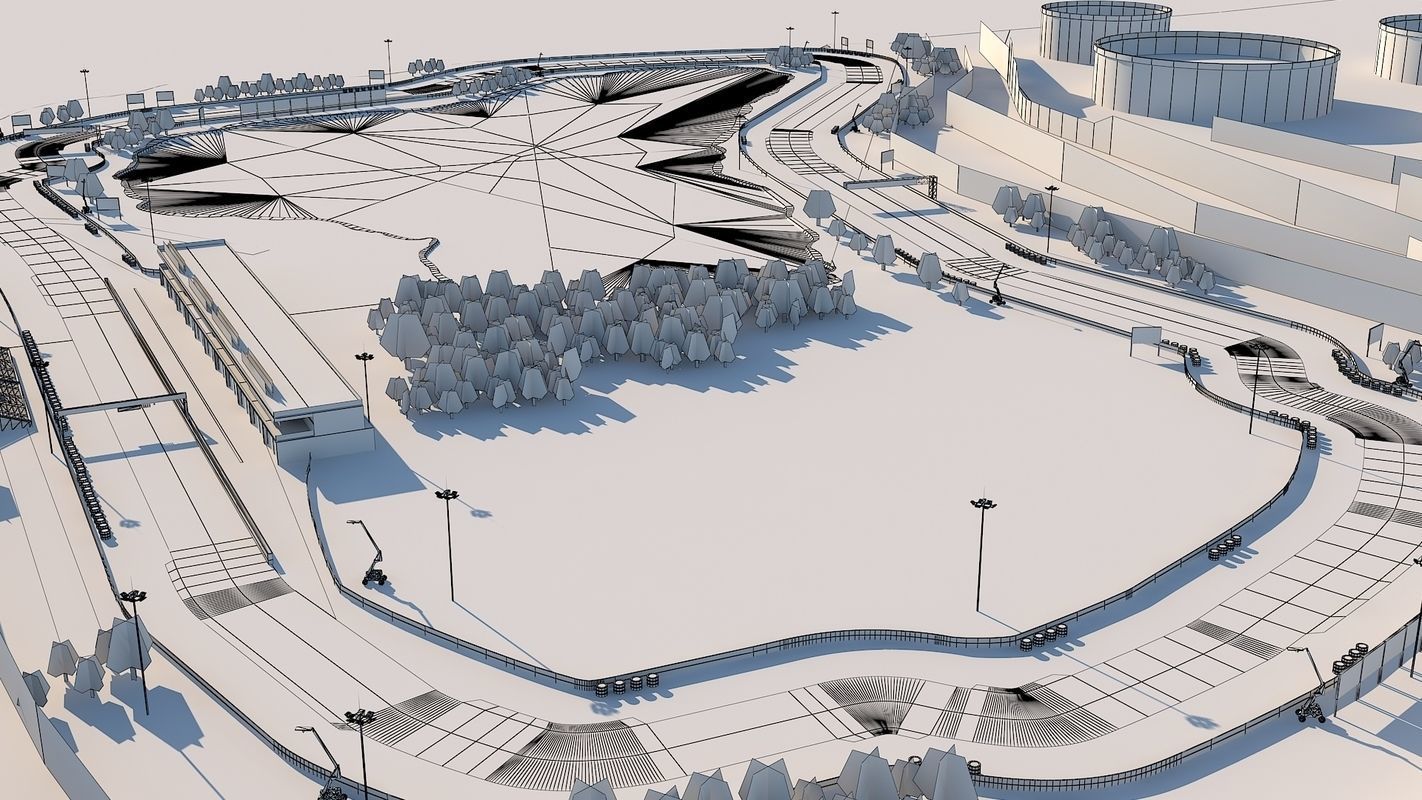 Korfez Race and F1 Track for Game and Projects Low-poly 3D model_6