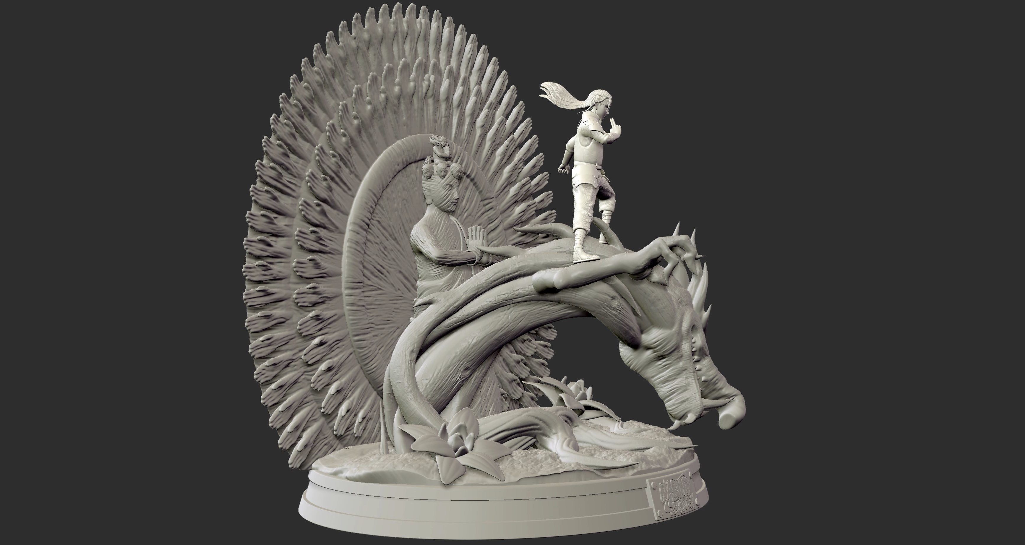 Hashirama Senju Wood Dragon Naruto Shipuden 3d Print Statue 3D print model_21