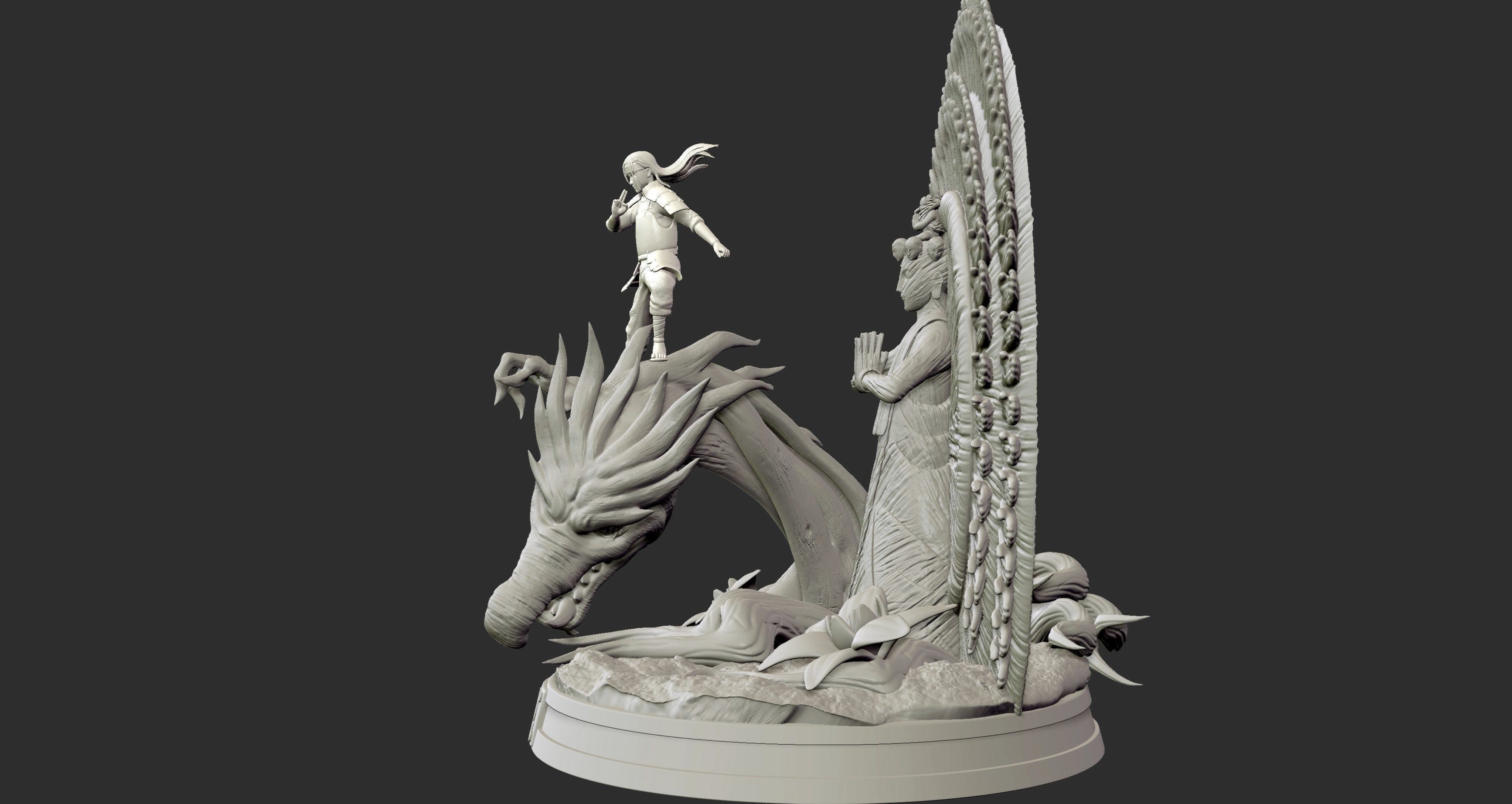 Hashirama Senju Wood Dragon Naruto Shipuden 3d Print Statue 3D print model_7