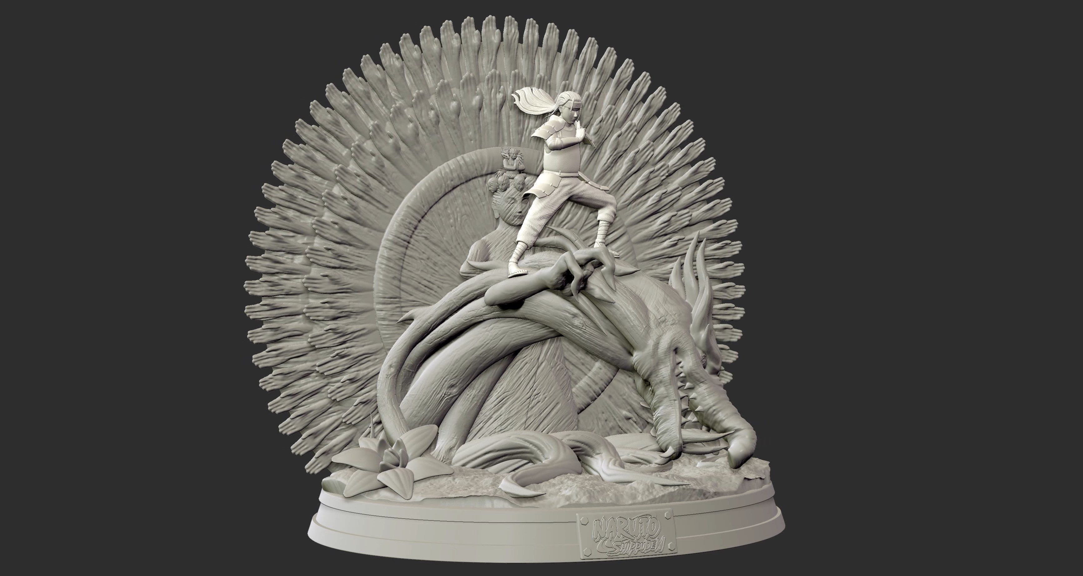 Hashirama Senju Wood Dragon Naruto Shipuden 3d Print Statue 3D print model_23