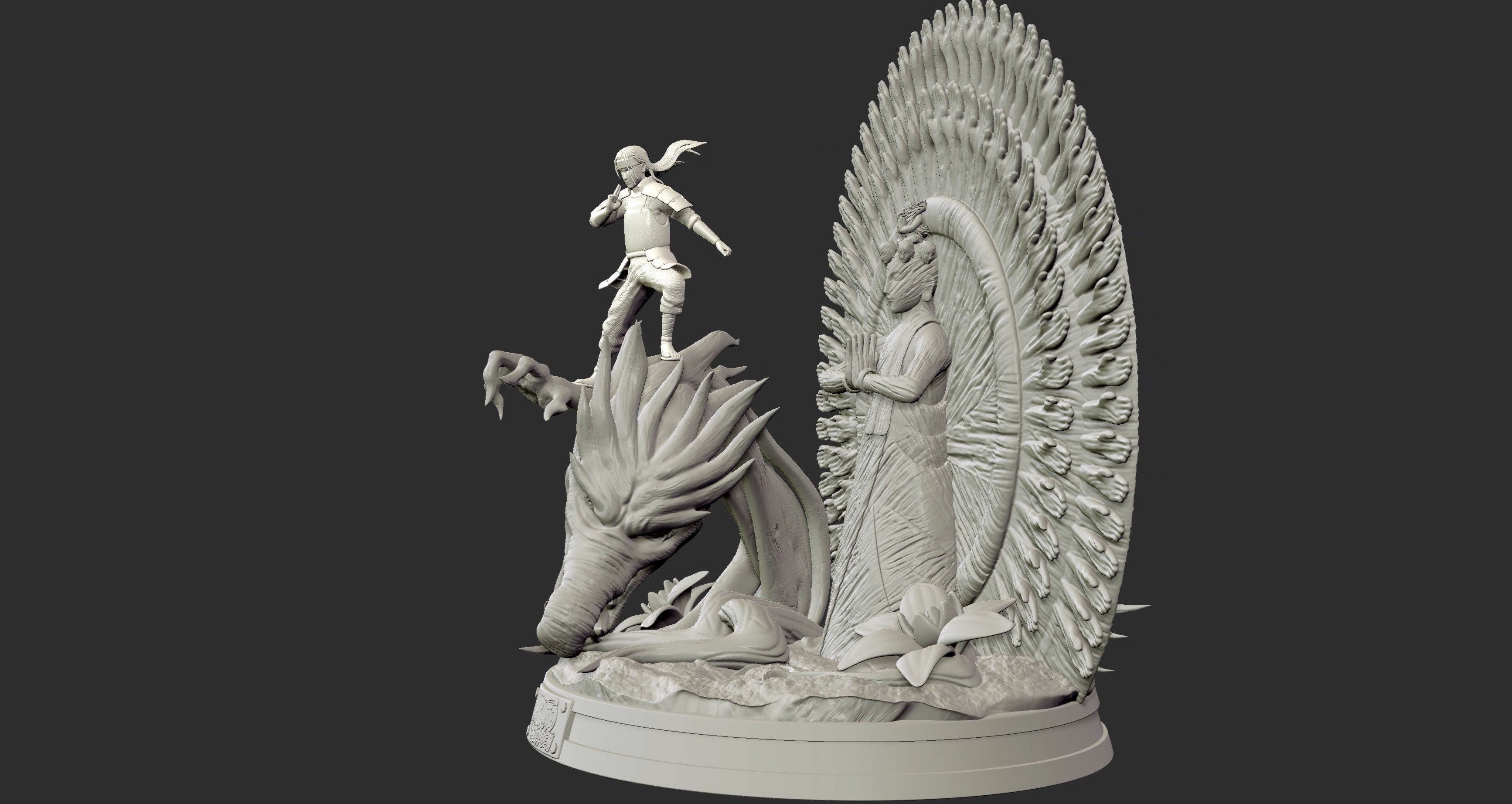 Hashirama Senju Wood Dragon Naruto Shipuden 3d Print Statue 3D print model_12