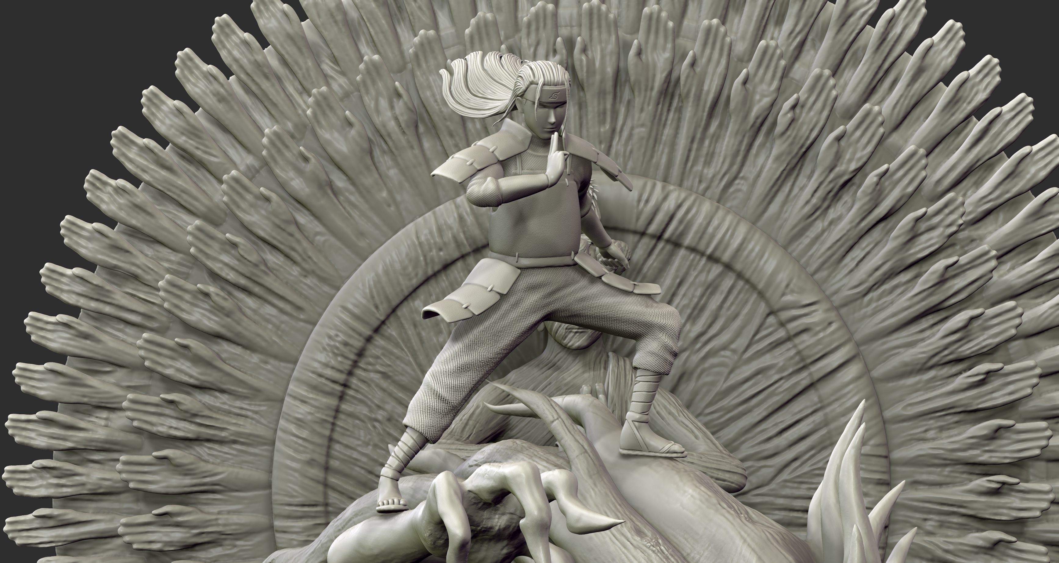 Hashirama Senju Wood Dragon Naruto Shipuden 3d Print Statue 3D print model_2