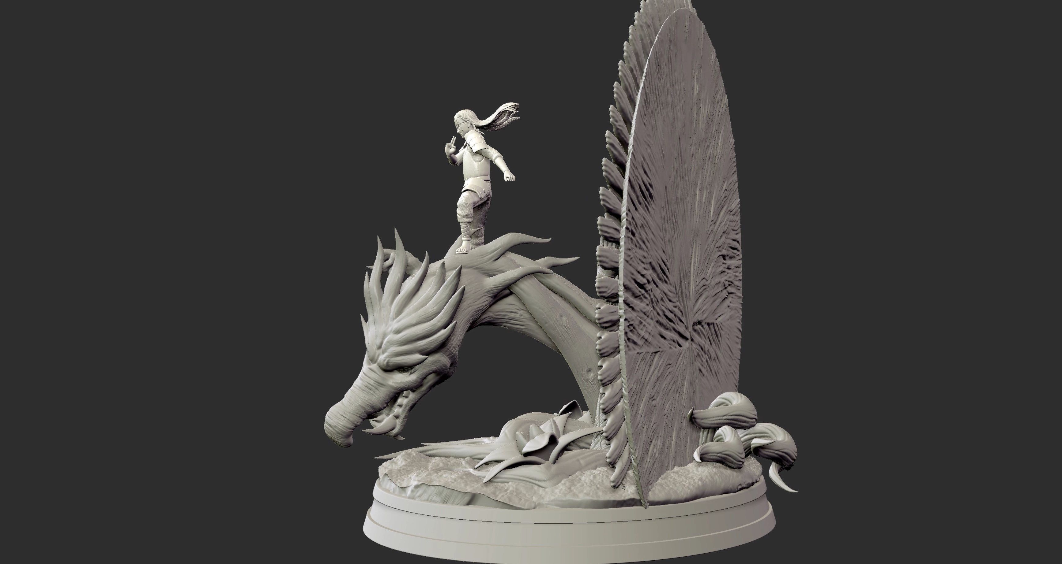 Hashirama Senju Wood Dragon Naruto Shipuden 3d Print Statue 3D print model_5