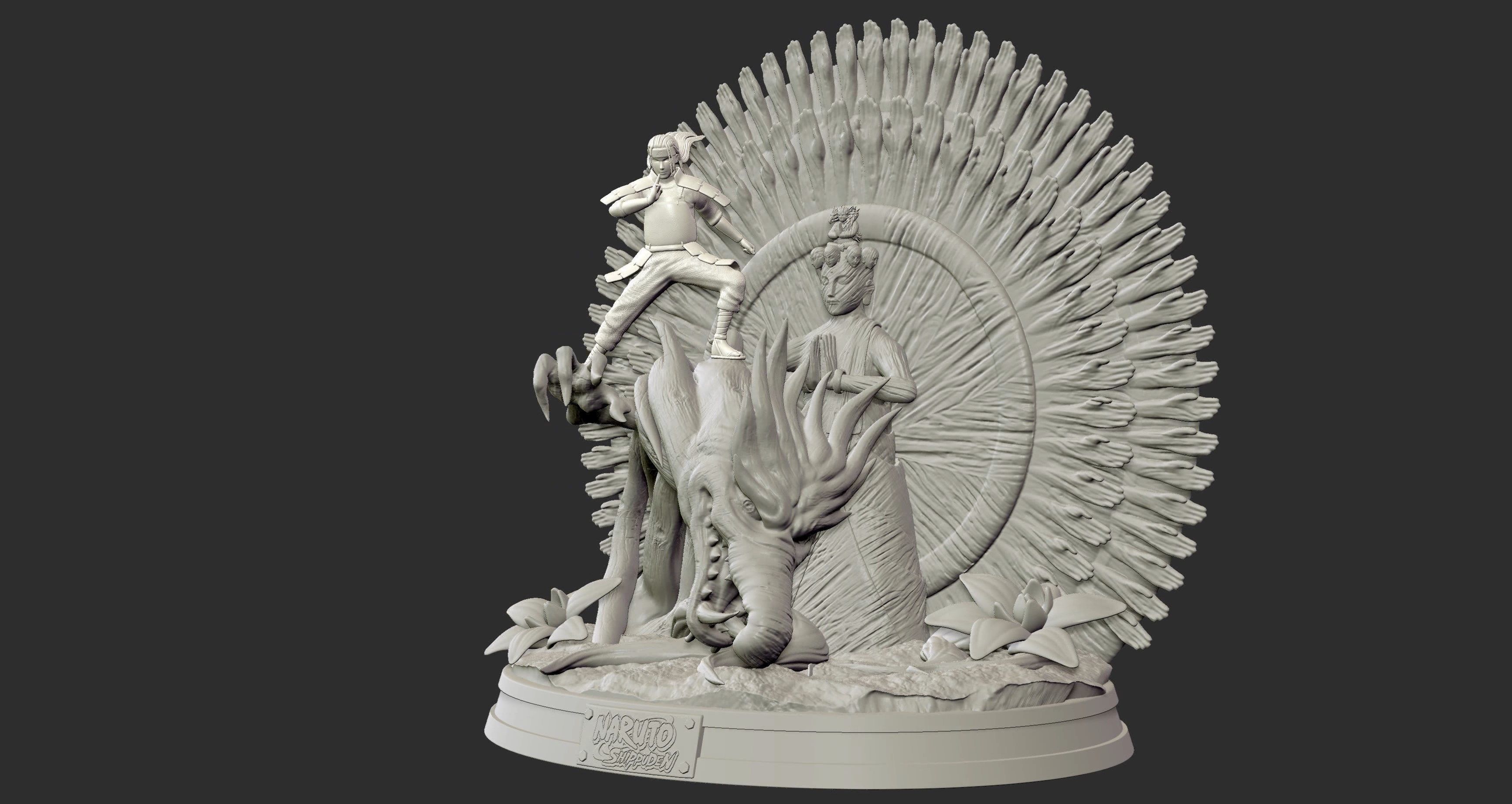 Hashirama Senju Wood Dragon Naruto Shipuden 3d Print Statue 3D print model_8