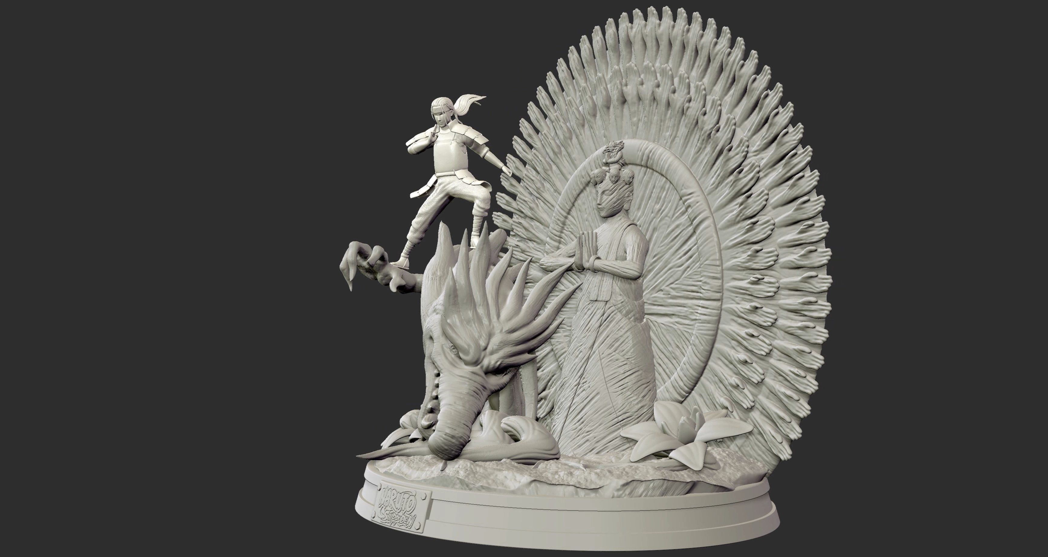 Hashirama Senju Wood Dragon Naruto Shipuden 3d Print Statue 3D print model_6