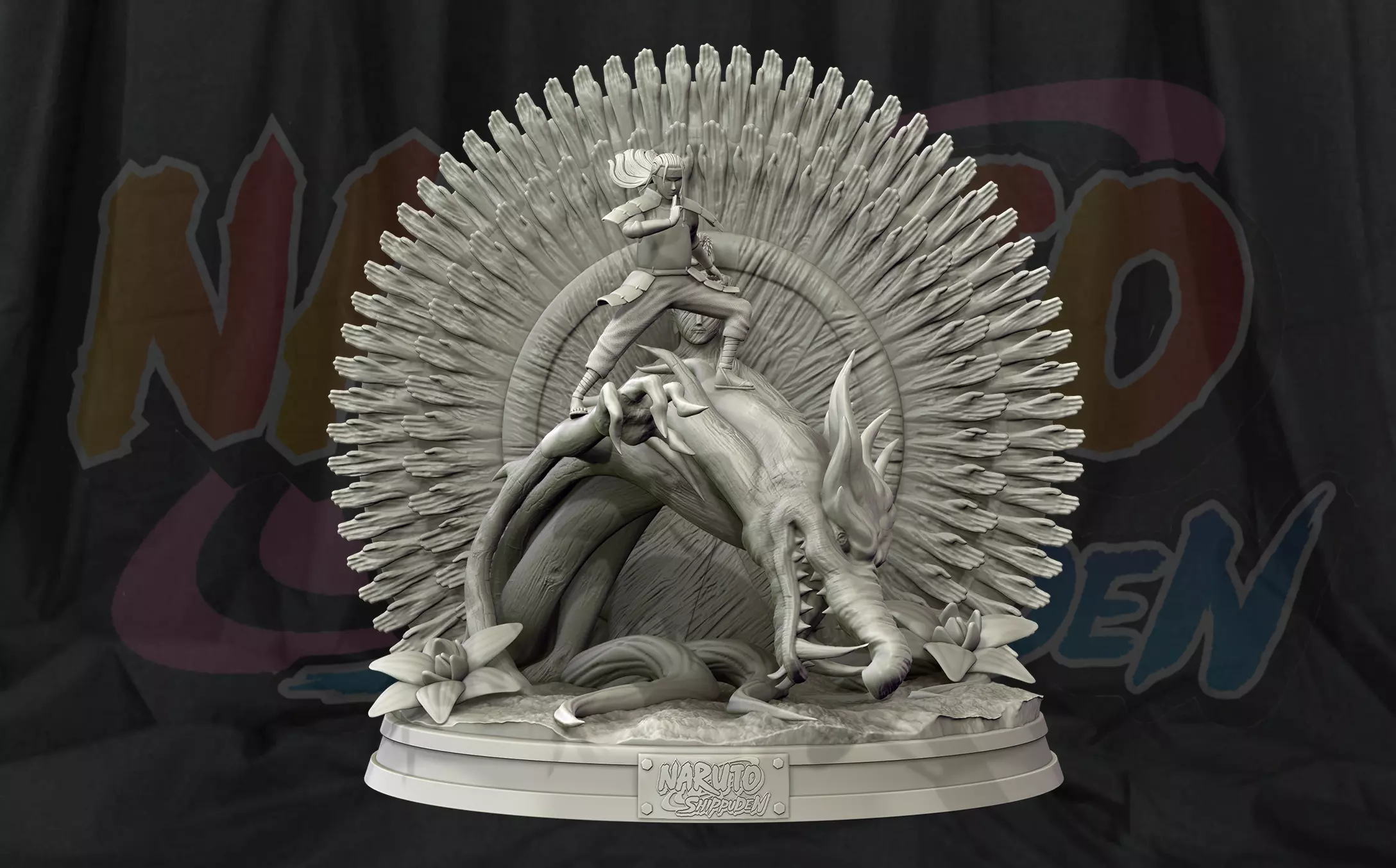 Hashirama Senju Wood Dragon Naruto Shipuden 3d Print Statue 3D print model_0