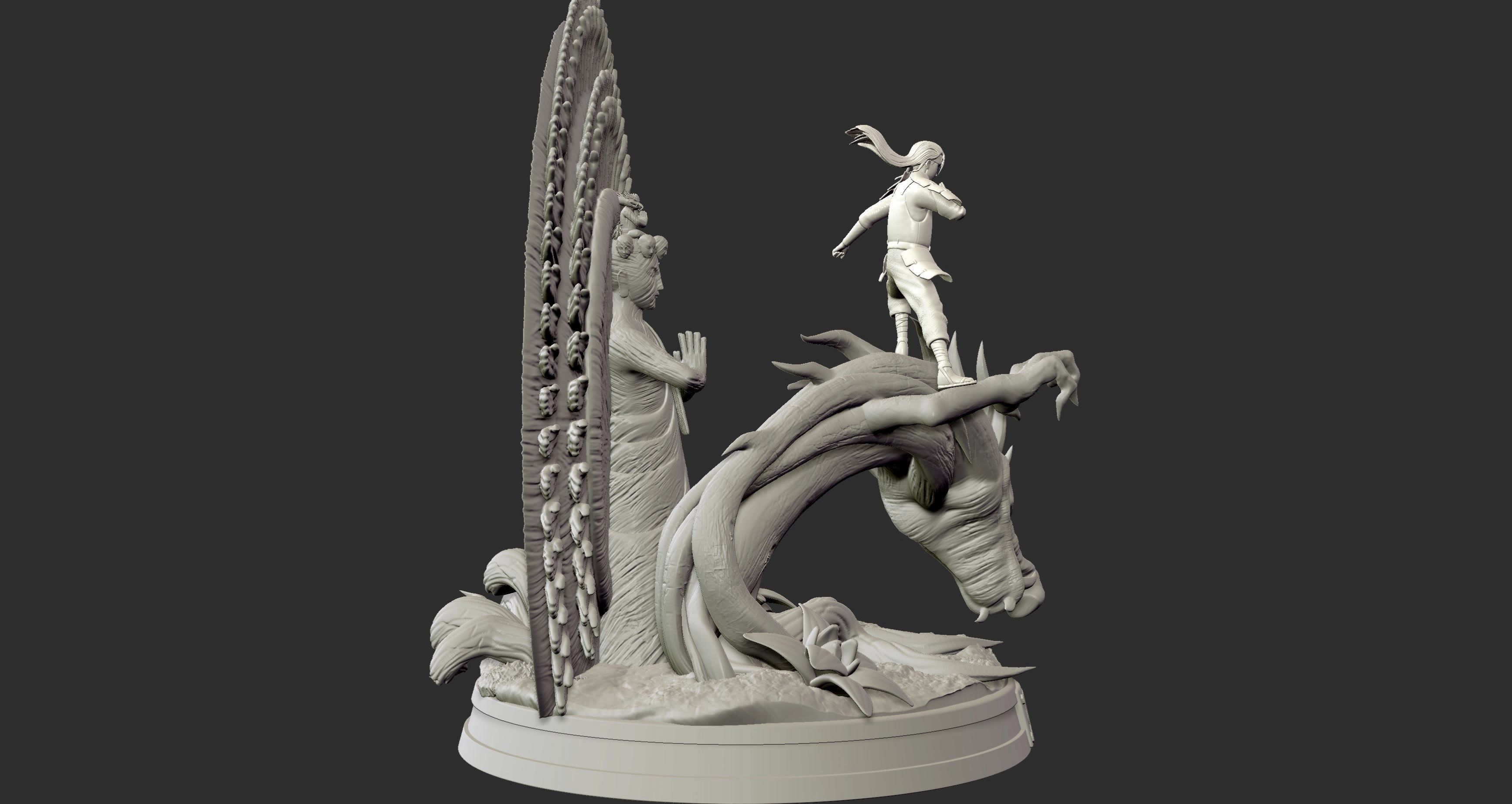 Hashirama Senju Wood Dragon Naruto Shipuden 3d Print Statue 3D print model_20