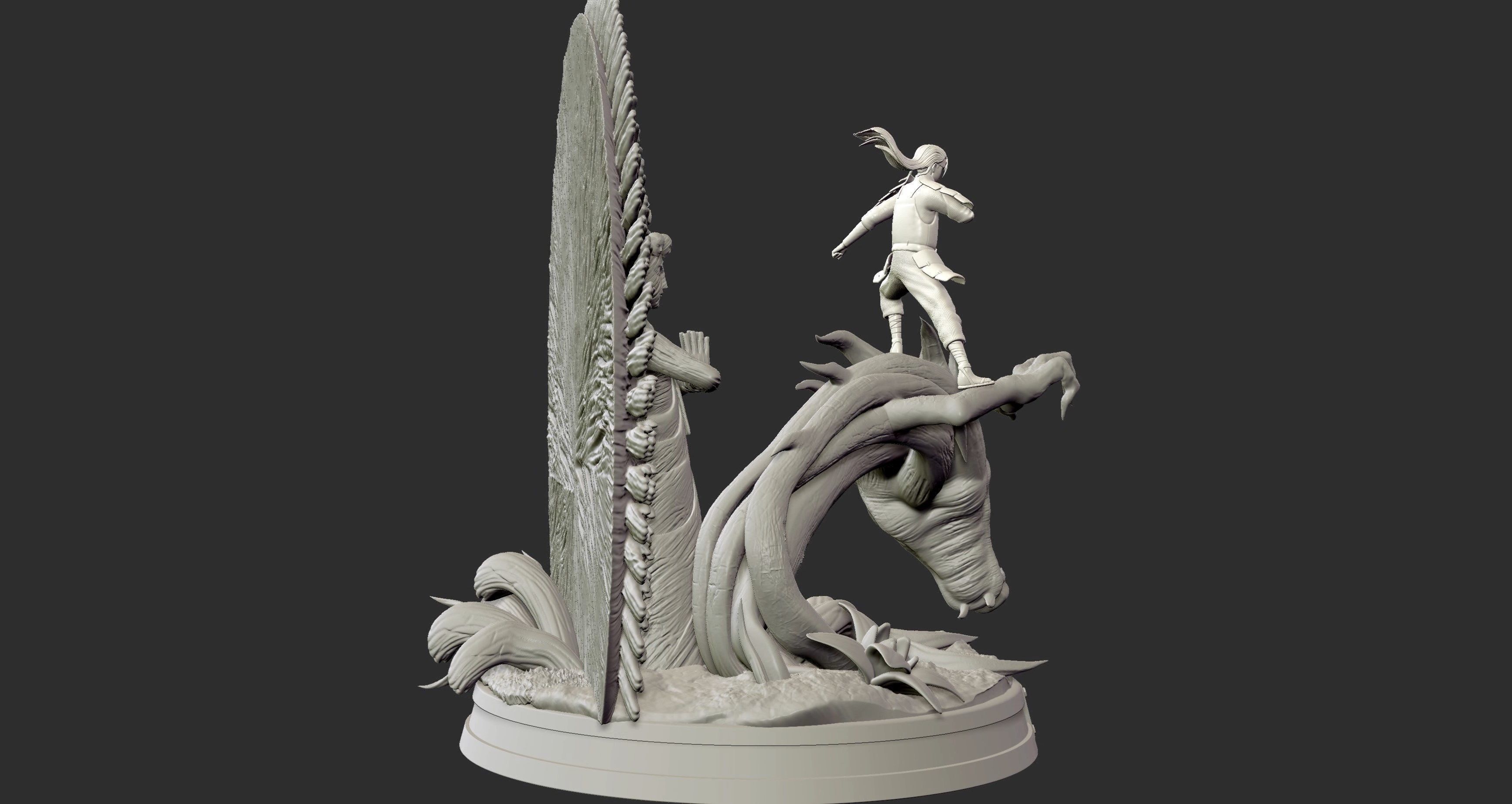 Hashirama Senju Wood Dragon Naruto Shipuden 3d Print Statue 3D print model_17