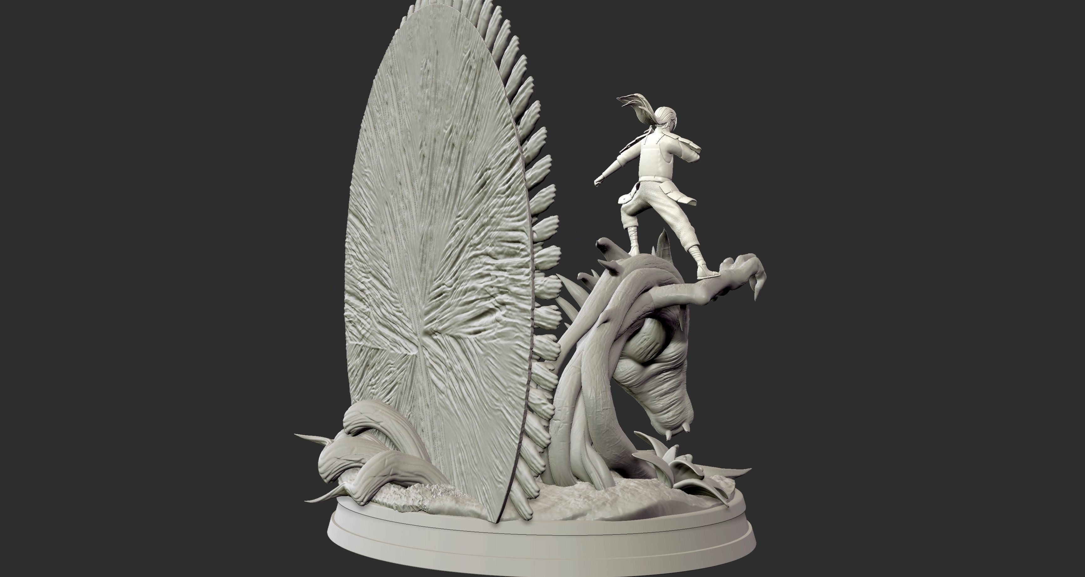 Hashirama Senju Wood Dragon Naruto Shipuden 3d Print Statue 3D print model_15