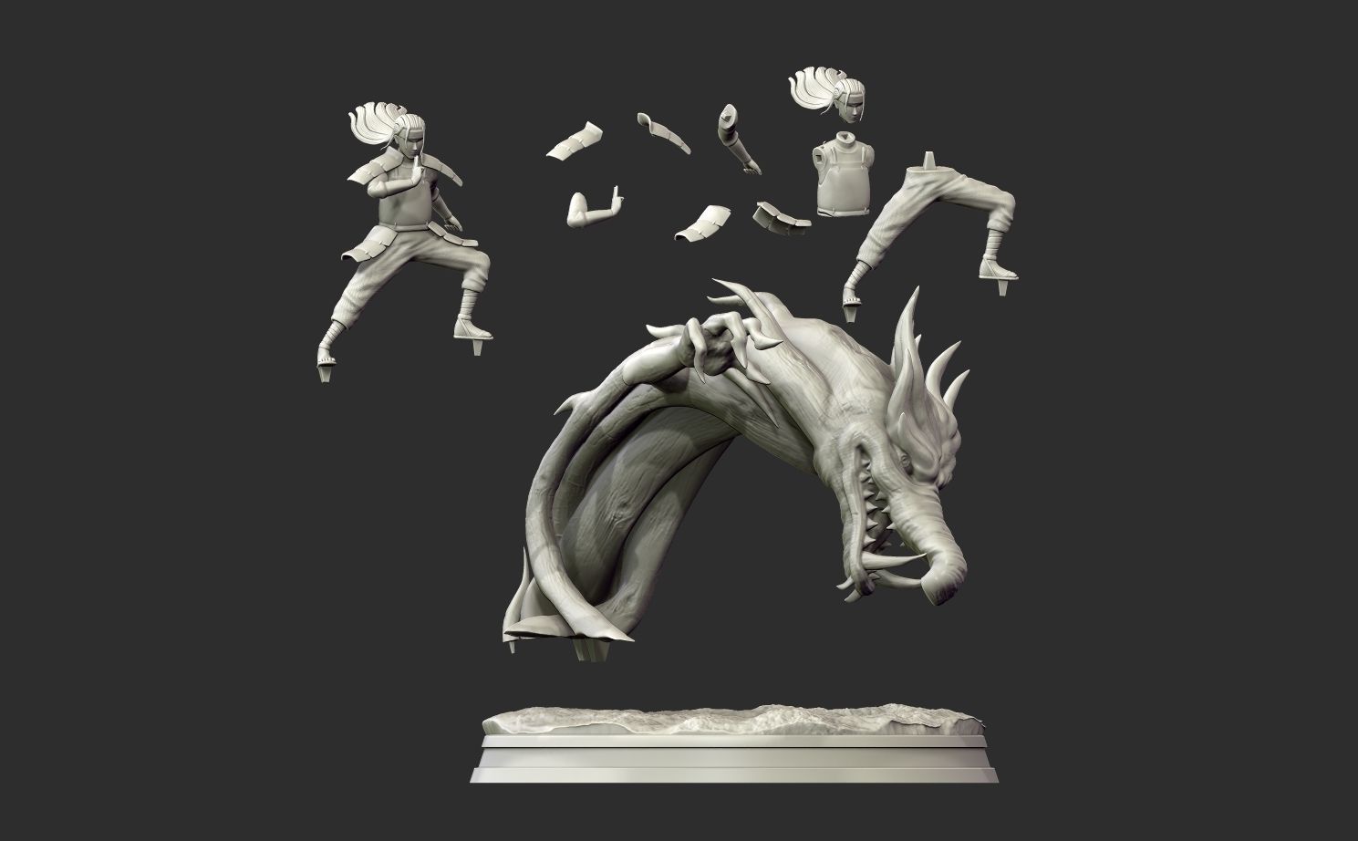 Hashirama Senju Wood Dragon 3d Print figure Medium size 3D print model_2