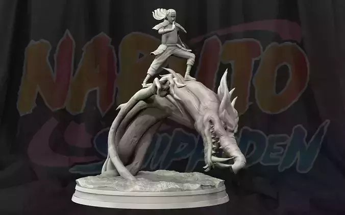 Hashirama Senju Wood Dragon 3d Print figure Medium size 3D print model