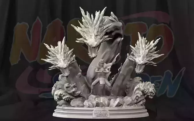 Tobirama Senju Water Dragon 3D Print Statue - Naruto Shippuden