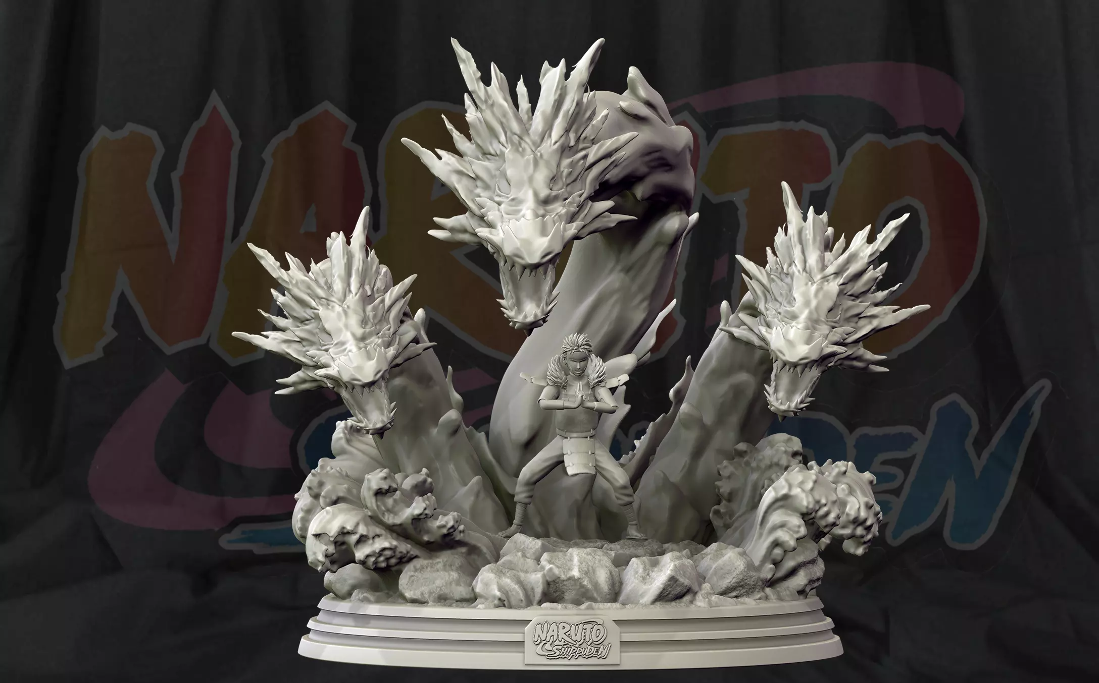 Tobirama Senju Water Dragon 3D Print Statue - Naruto Shippuden 3D print model