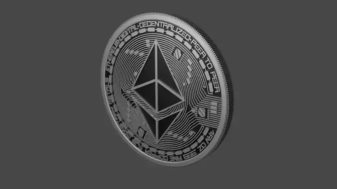 Ethereum coin 3D model 3D model