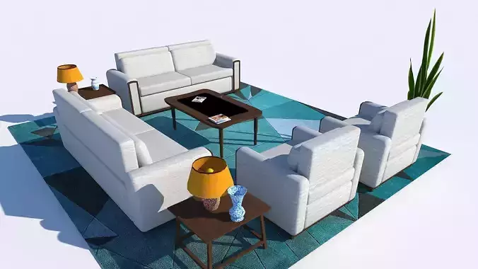 Home Living Room Sofa Set Scenes and Models