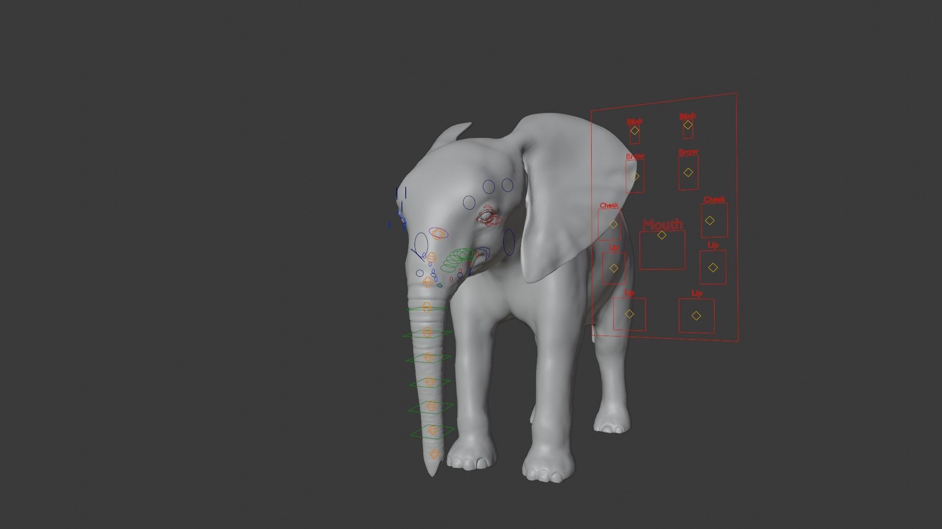 Young African Elephant Animated  VFX Grace 3D model_13