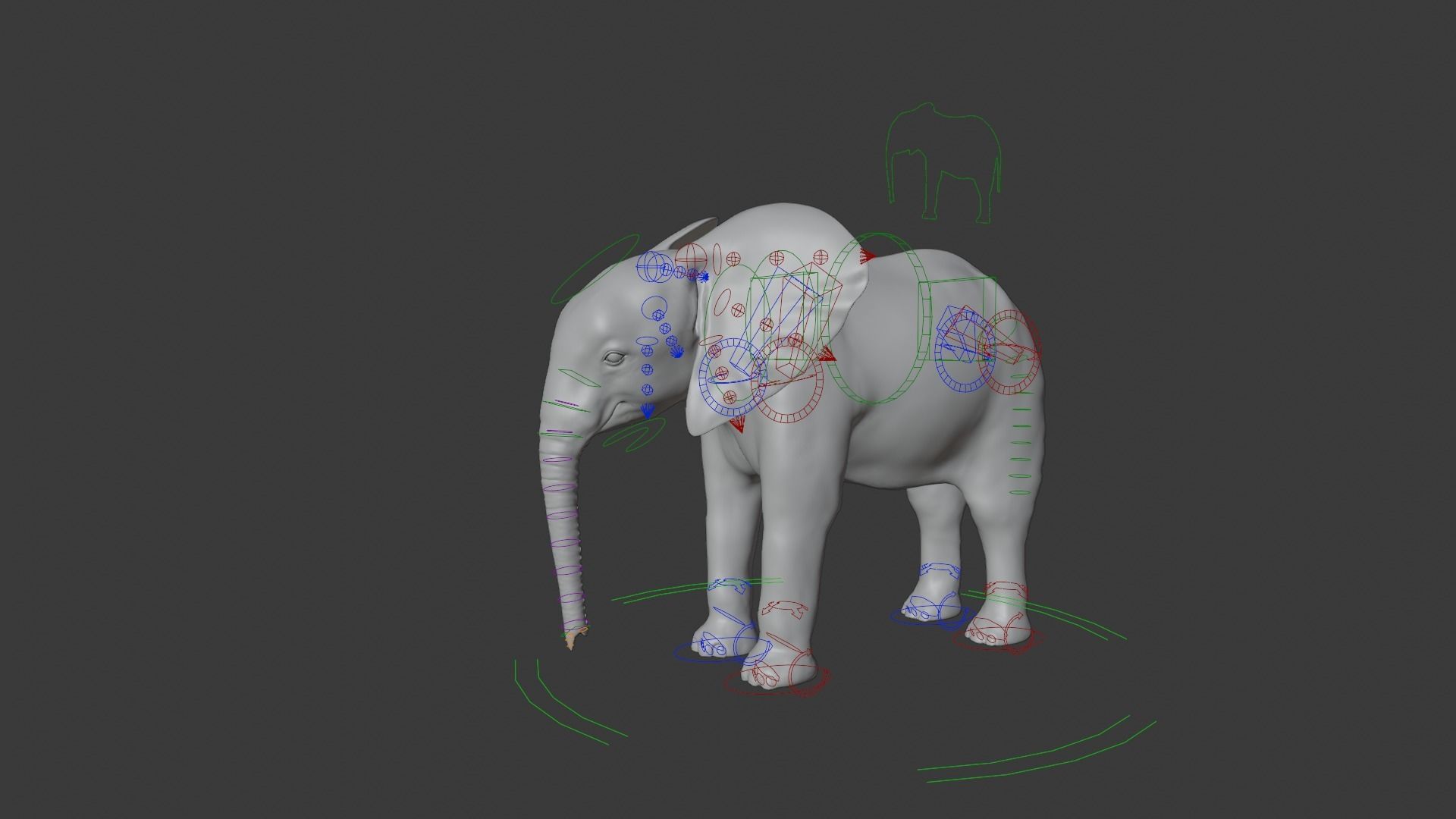 Young African Elephant Animated  VFX Grace 3D model_14