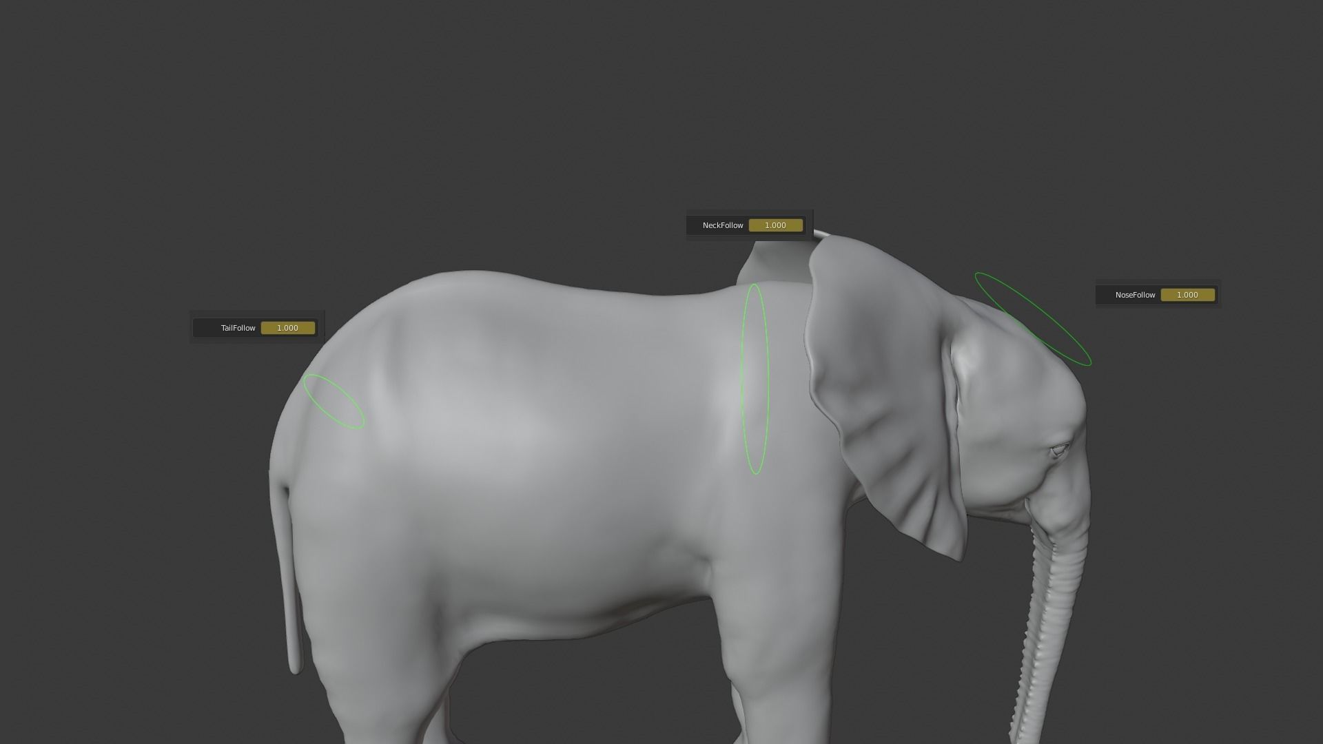 Young African Elephant Animated  VFX Grace 3D model_9