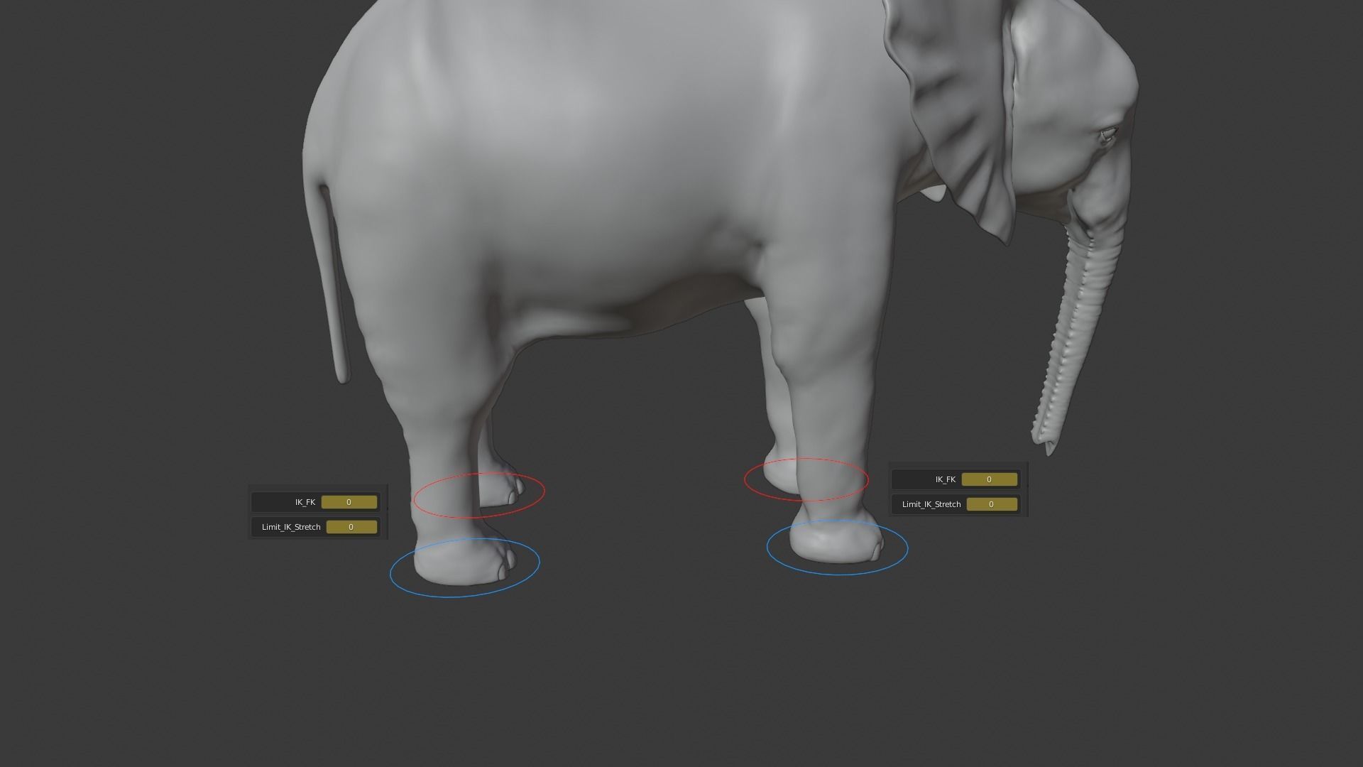 Young African Elephant Animated  VFX Grace 3D model_11