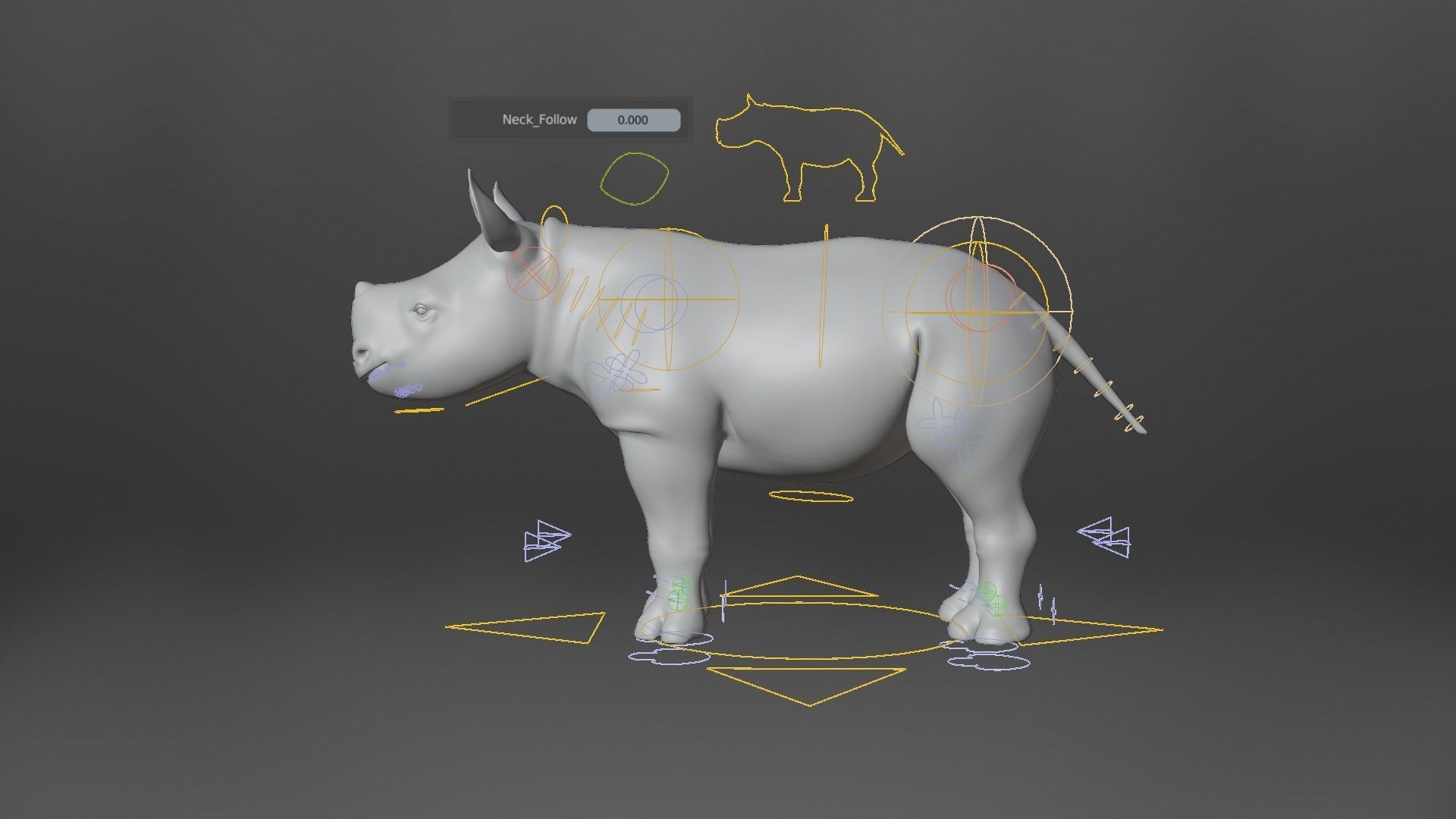 Rhino Baby Animated  VFX Grace 3D model_13