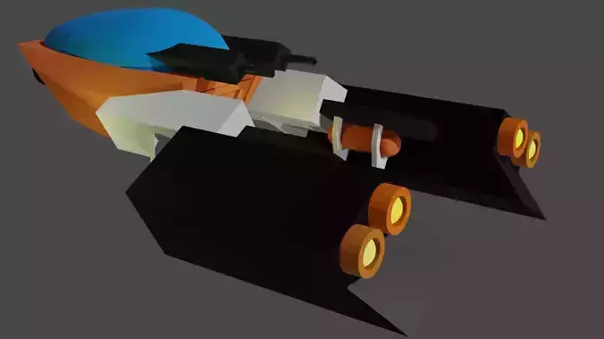 the spaceship low-pole game ready