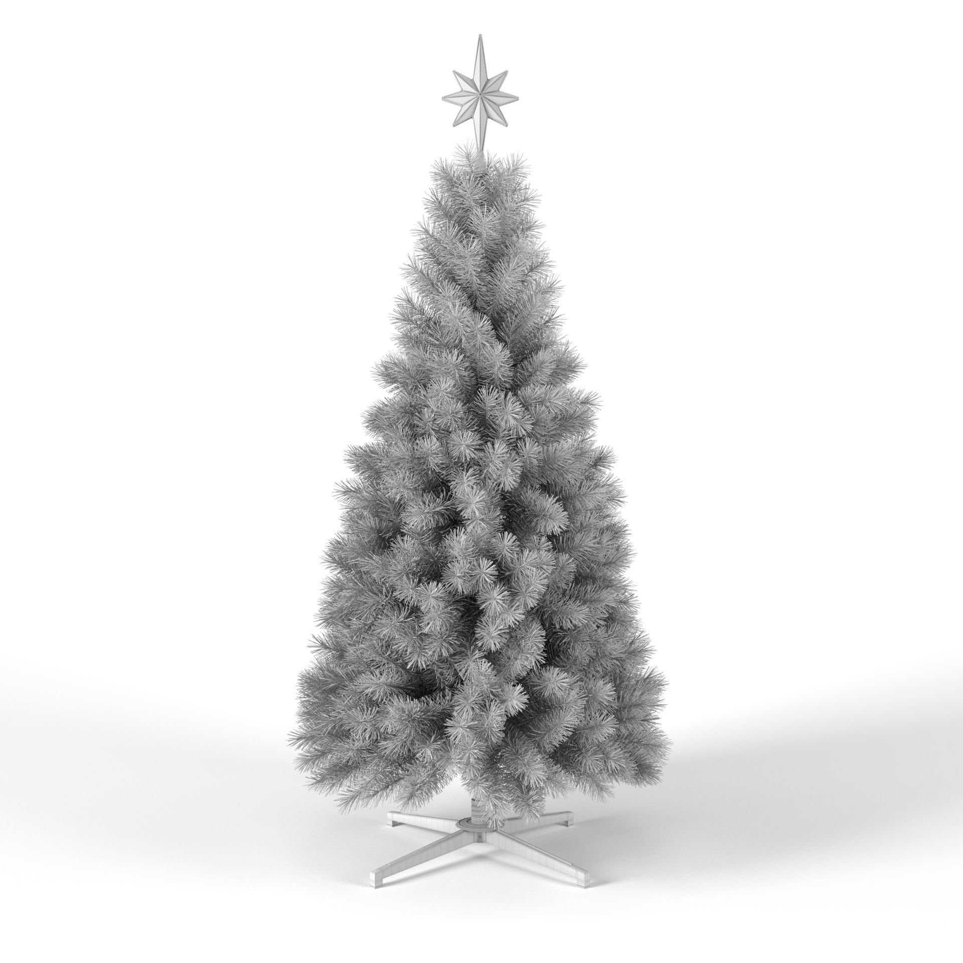 Christmas Tree 7 feet With Multicolor Lights 3D model_7