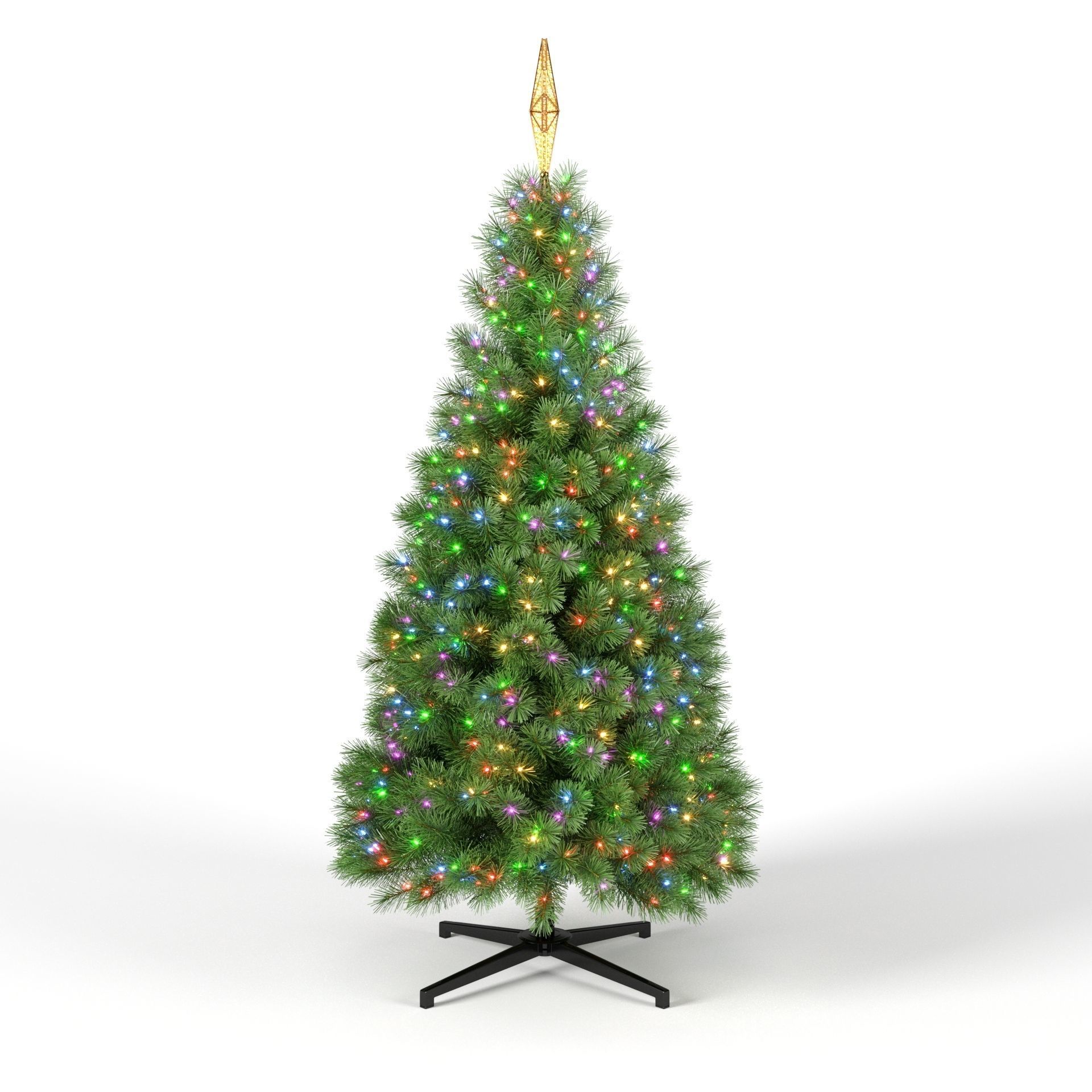Christmas Tree 7 feet With Multicolor Lights 3D model_5